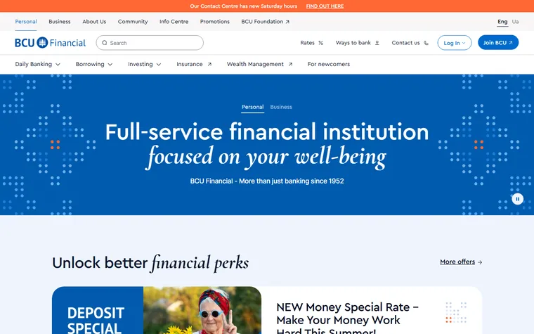 Bcufinancial homepage