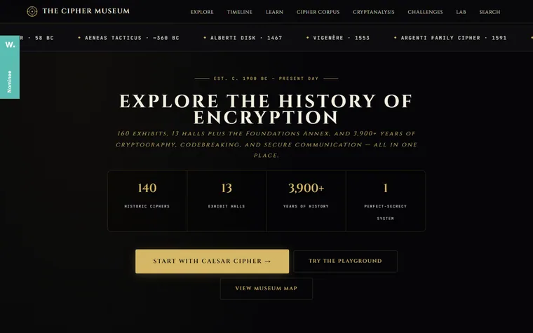 Ciphermuseum homepage