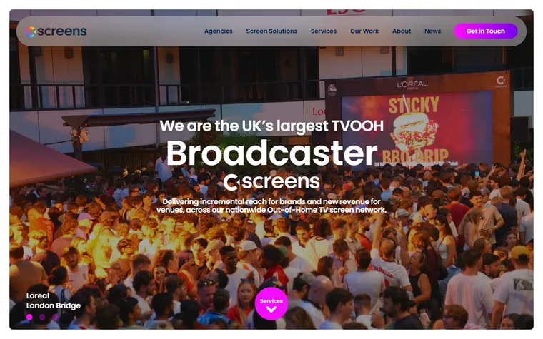 C Screens homepage
