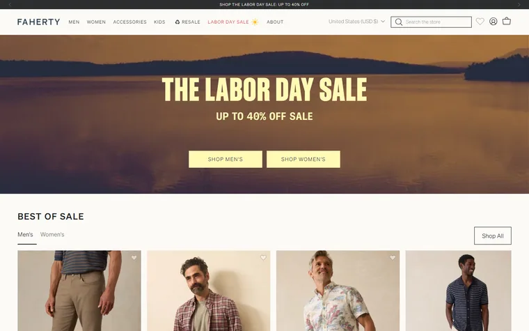 Fahertybrand homepage
