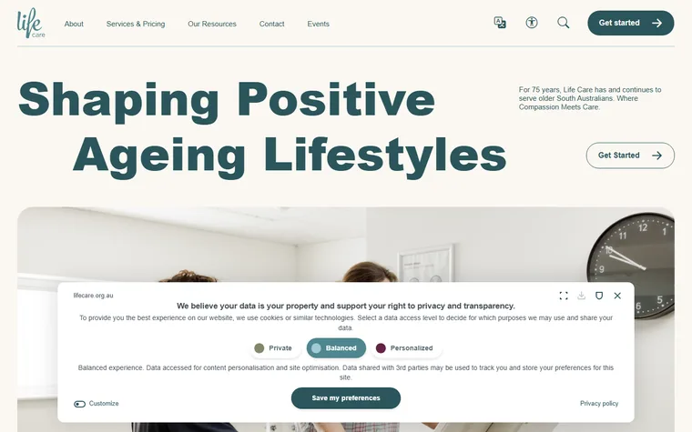 Lifecare homepage