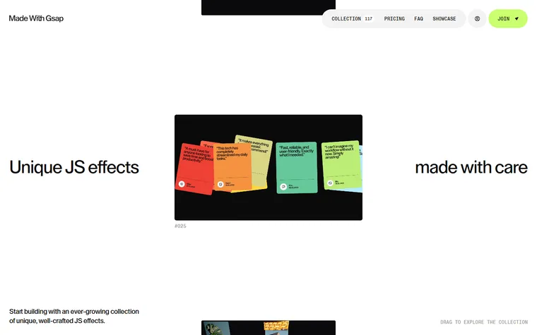 Madewithgsap homepage