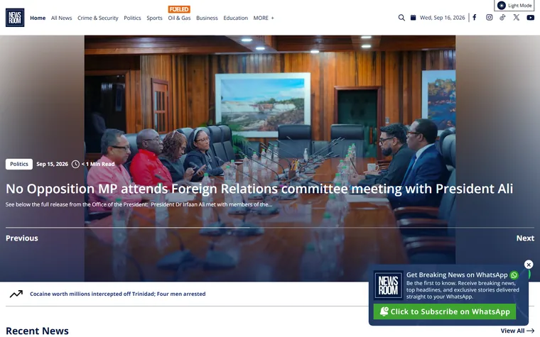 Newsroom homepage