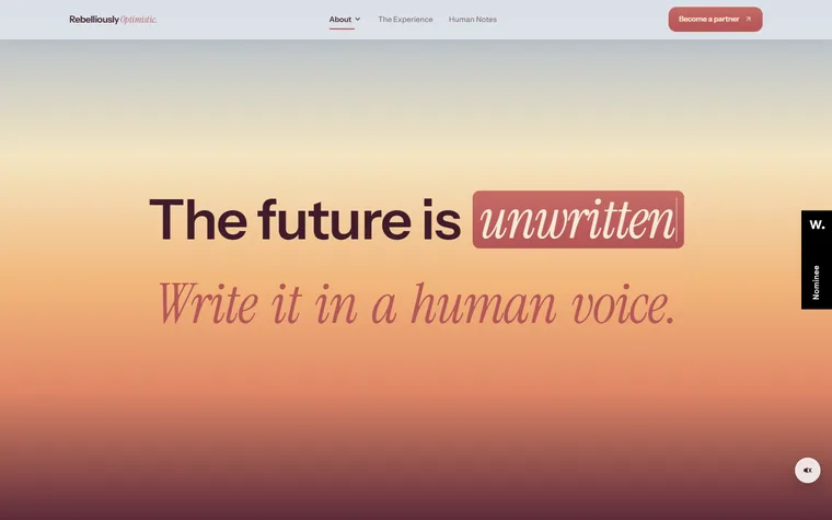 Rebelliously Optimistic homepage
