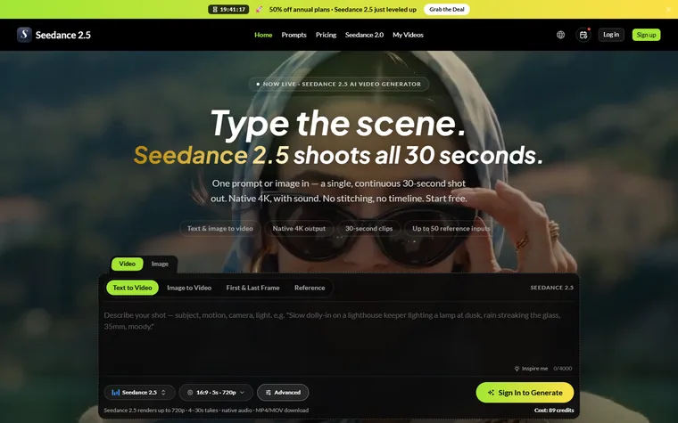 Seedance25ai homepage