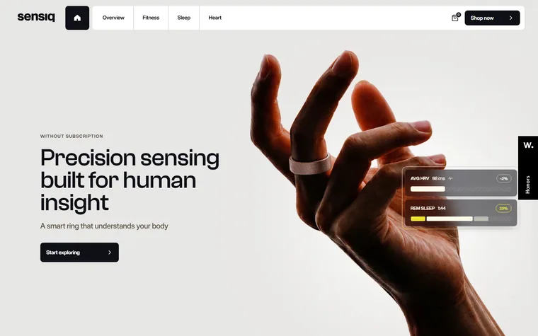Sensiq homepage