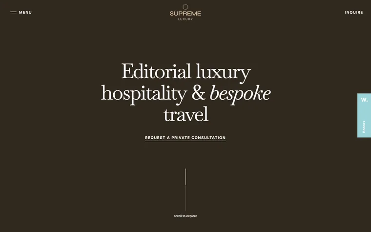 Supreme Luxury homepage