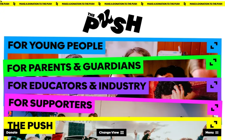 Thepush homepage