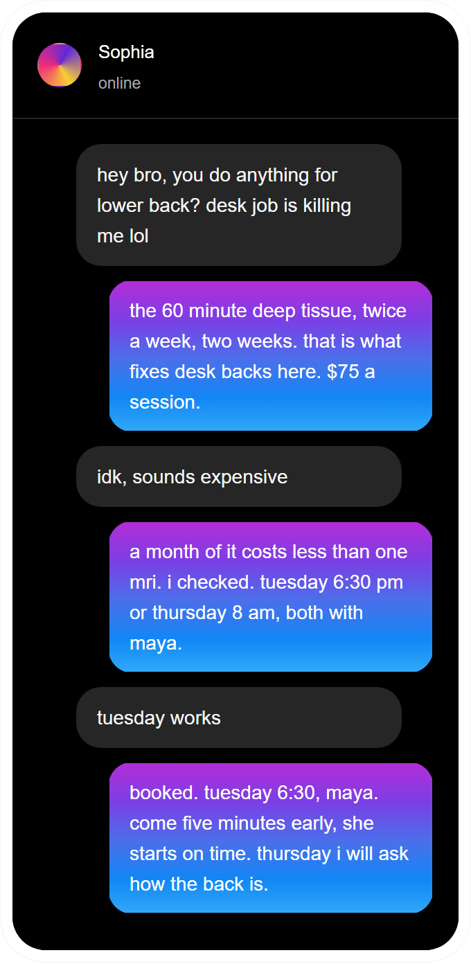 Instagram thread from the demo agent, in English
